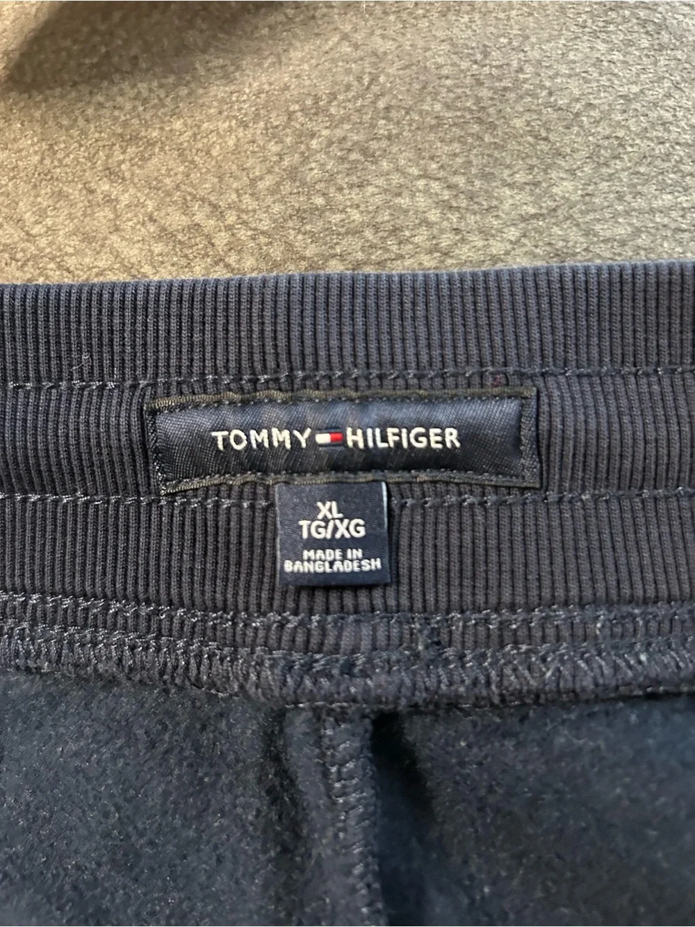 Tommy Hilfiger Navy Athletic Shorts with White Logo